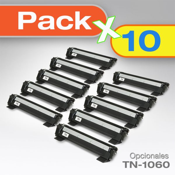 Pack X10 Toner TN-1060 Opcionales HL-1202 HL-1212W DCP-1602 DCP-1617