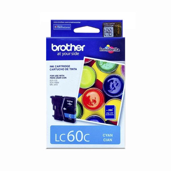 Tinta Brother Lc60 Original Cian DCP J125/315W/515W/J140W / MFC J410/J220/J265W/J415W