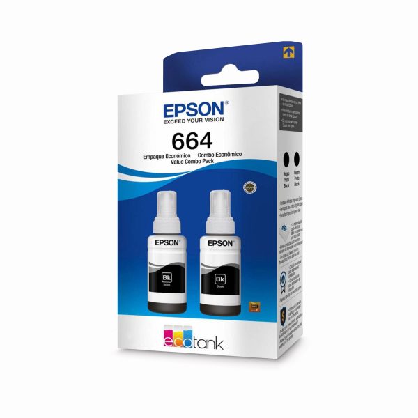 Pack X2 Tintas Epson T664 Negras L120 / L380 / L200 / L1300