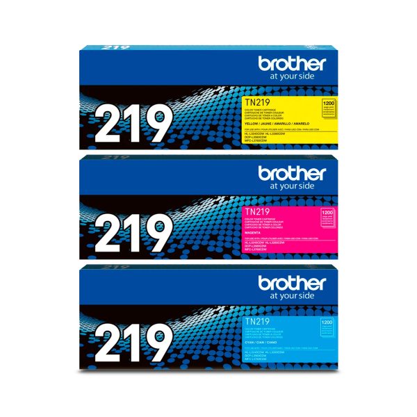 Pack X3 Toner Brother TN219 C,M,Y Originales HL-L3280 / DCP-L3560 / DCP-L3760