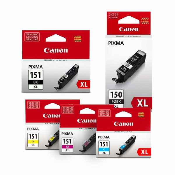 Pack X5 Canon Pgi-150XL PGBK Cli-151XL BK/C/M/Y Original iP7210 / iX6810