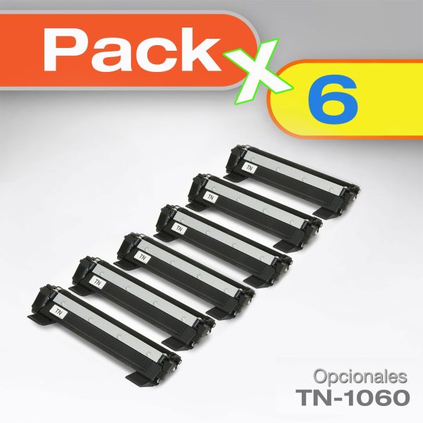 Pack X6 Toner TN1060 Opcionales HL-1202 HL-1212w DCP-1602 DCP-1617NW