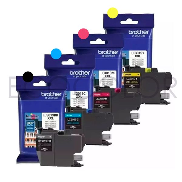 Pack X4 Tintas Brother LC3019 XXL Originales J5330 / J6530 / J6730