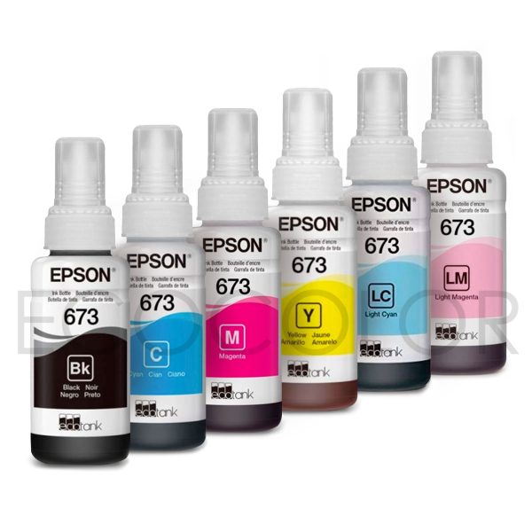 Pack X6 Tintas Epson T673 Originales L800 / L810 / L850 / 1800