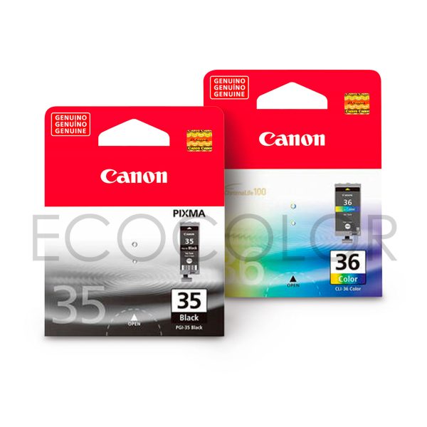 Pack X2 Canon PGi-35 / CLi-36 Original Mini260 / Mini320 / Ip100-110 / TR150