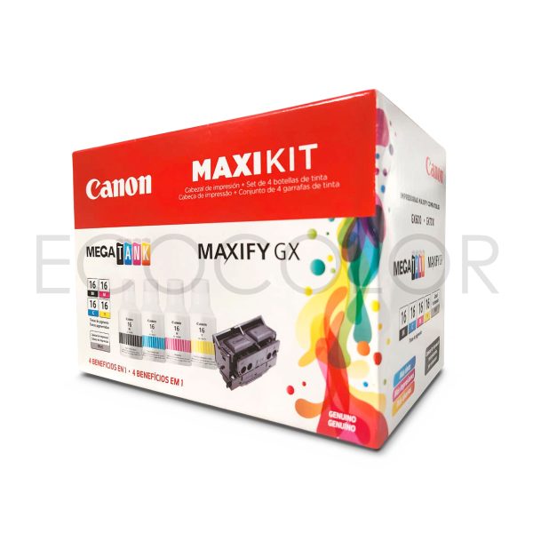 Kit Canon Maxify GX / Cabezal QY6-0091+Juego de tintas GI-16 / GX-3010-4010-5010-6010-7010