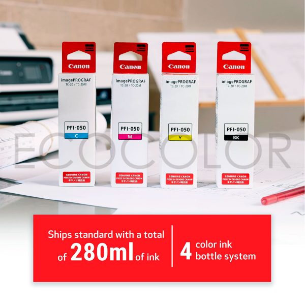 Pack X4 Tintas Canon PFi-050 BK,C,M,Y Original TC-20 / TC-20m - Imagen 3
