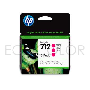 Tinta Hp 712 Pack X3 Magenta Original T210 / T230 / T250 / T630 / T650