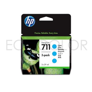 Tinta Hp 711 Cyan Pack X3 Original T120 / T520