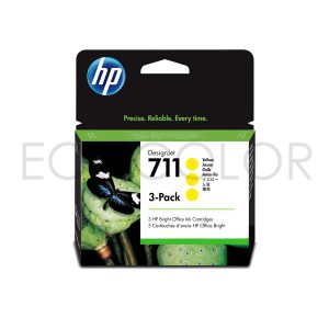 Tinta Hp 711 Amarillo Pack X3 Original T120 / T520