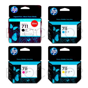 Pack X4 Tinta Hp 711 Originales Bk XL/C/M/Y T120 / T520