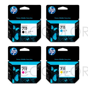 Pack X4 Tinta Hp 711 Originales B/C/M/Y  T120 / T520