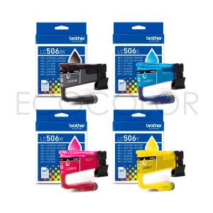 Pack X4 Tinta Brother LC506 BkCMY Originales MFC J4355DW / J5110DW / J6560DW