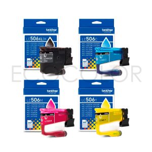 Pack X4 Tinta Brother LC506XL Bk LC506 CMY Originales MFC J4355DW / J5110DW / J6560DW